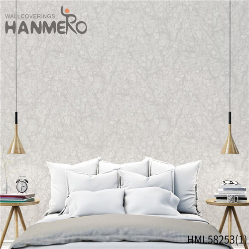 HANMERO PVC Professional Supplier Flowers 0.53*10M Modern Church Flocking decorative wallpaper for home