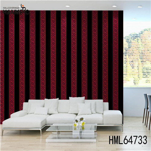 HANMERO Professional Supplier PVC Geometric Deep Embossed Classic Kitchen 0.53M black and red wallpaper for walls