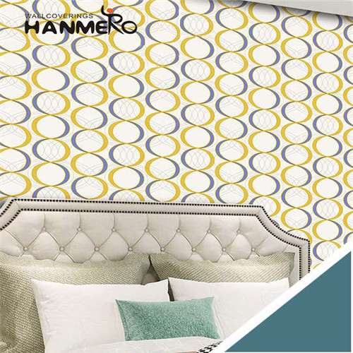 HANMERO PVC Manufacturer Geometric Bronzing wallpaper at home walls Sofa background 0.53M European