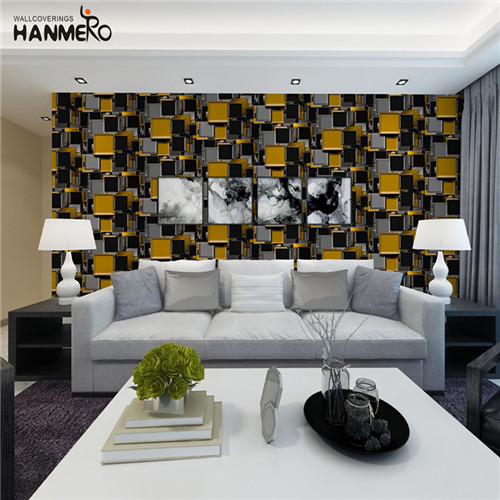 HANMERO PVC Decor Geometric Flocking Modern Restaurants 0.53M wallpaper kitchen