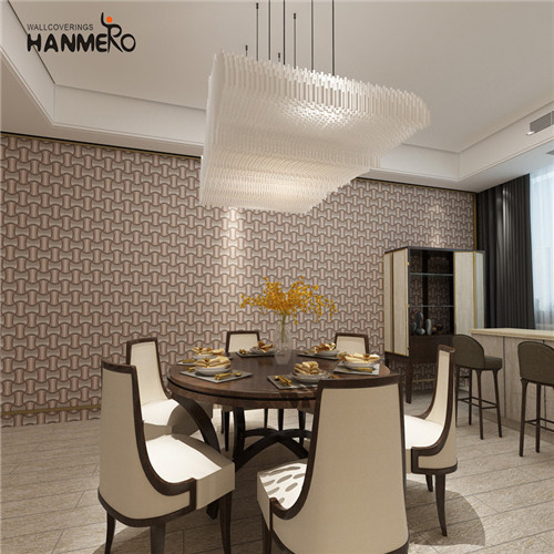 HANMERO PVC Decor Geometric Flocking design wallpaper for walls Restaurants 0.53M Modern