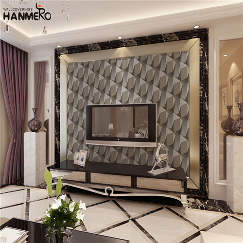 HANMERO PVC 0.53M Geometric Flocking Modern Restaurants Decor where can i buy wallpaper from