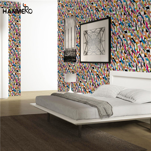 HANMERO PVC Decor Geometric 0.53M Modern Restaurants Flocking wall paper for walls
