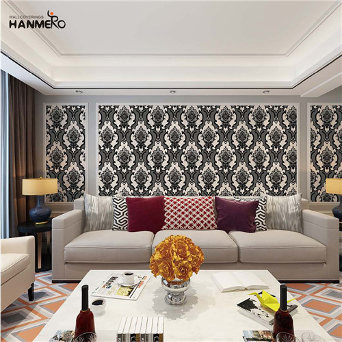 HANMERO PVC Top Grade Flowers Deep Embossed European Study Room 0.53M wallpaper online