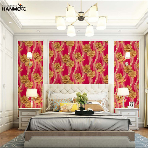 HANMERO PVC Top Grade Flowers shop wallpaper European Study Room 0.53M Deep Embossed