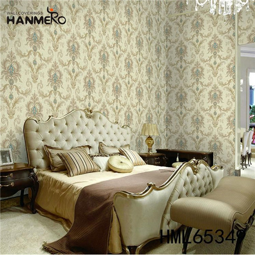 HANMERO PVC Seller Flowers 0.53*10M Classic Home Wall Flocking pattern wallpaper for home