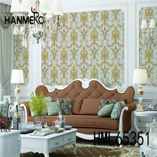 HANMERO PVC Seller Flowers Flocking 0.53*10M Home Wall Classic fashion wallpaper for home