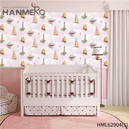 HANMERO Non-woven 0.53*10M Flowers Flocking Pastoral Bed Room Photo Quality wallpaper wallcovering