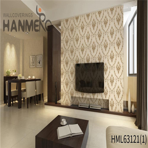 HANMERO PVC Fancy Flowers Deep Embossed Rustic Restaurants wallpaper grey and yellow 0.53*10M