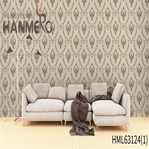 HANMERO 0.53*10M Fancy Flowers Deep Embossed Rustic Restaurants PVC damask wallpaper for sale