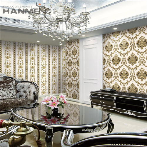 HANMERO PVC Top Grade Stripes Deep Embossed European picture wallpaper 1.06*15.6M Exhibition