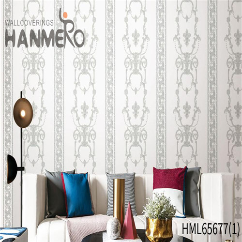 HANMERO 1.06*15.6M Top Grade Stripes Deep Embossed European Exhibition PVC wallpaper photos