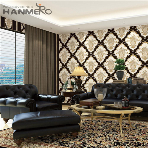 HANMERO PVC Top Grade Stripes Deep Embossed 1.06*15.6M Exhibition European most popular wallpaper for homes