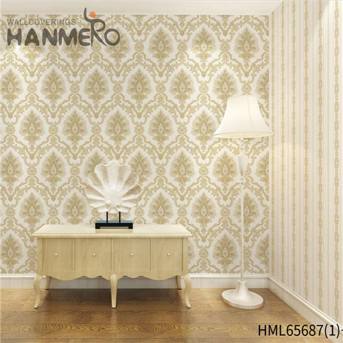 HANMERO PVC Top Grade Stripes Deep Embossed European 1.06*15.6M Exhibition cheap living room wallpaper
