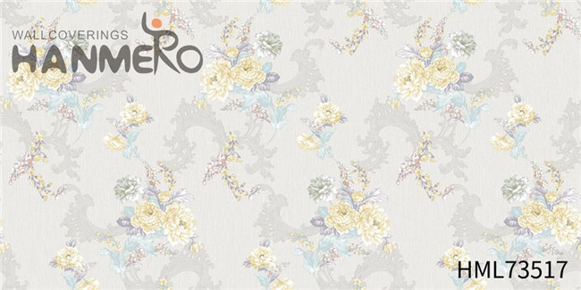 HANMERO PVC 1.06*15.6M Flowers Technology Pastoral Church Cheap pattern wallpaper