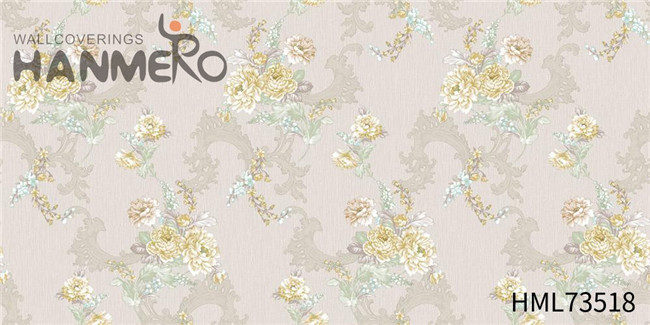 HANMERO PVC Cheap 1.06*15.6M Technology Pastoral Church Flowers wallpaper for sale