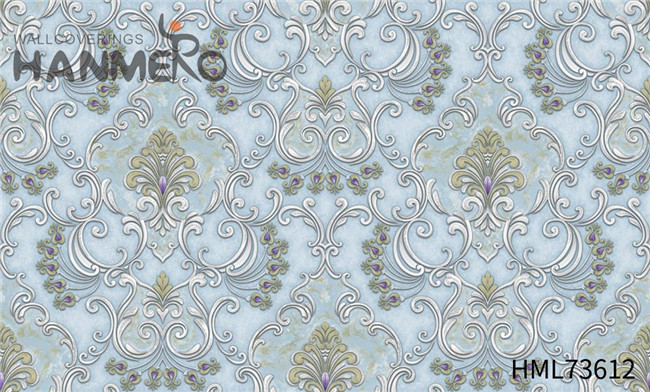 HANMERO PVC Flowers Manufacturer Technology European Lounge rooms 1.06*15.6M temporary wallpaper