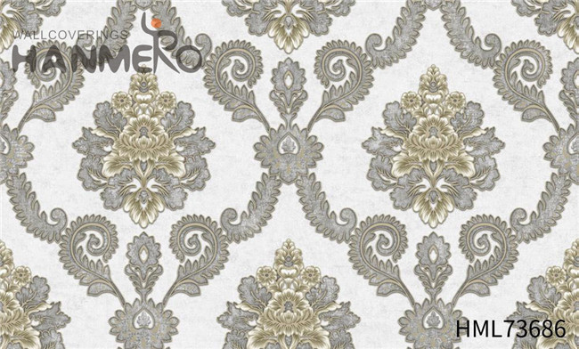 HANMERO Stocklot PVC Flowers Technology 1.06*15.6M flock wallpaper Pastoral Lounge rooms