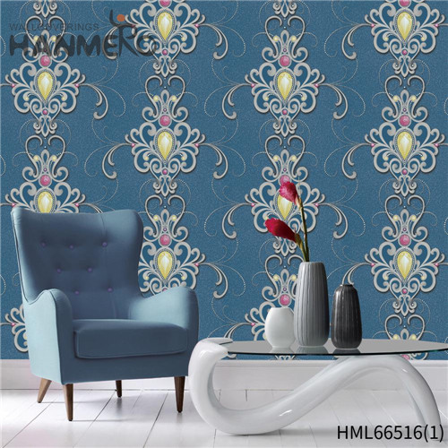 HANMERO PVC 0.53*10M Flowers Deep Embossed Pastoral Living Room Seller gray wallpaper patterns