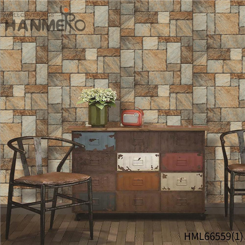 HANMERO 0.53*10M Photo Quality Brick Deep Embossed European Nightclub PVC coastal wallpaper designs
