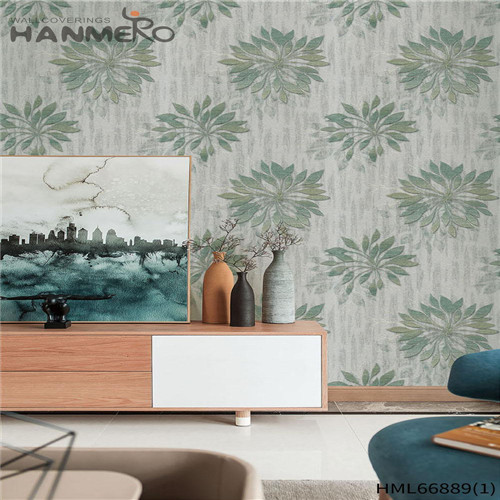 HANMERO PVC vinyl wallpaper Flowers Technology Pastoral Home Wall 0.53*10M Scrubbable