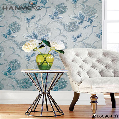 HANMERO PVC 0.53*10M Flowers Technology Pastoral Home Wall Scrubbable home decor wallpaper designs