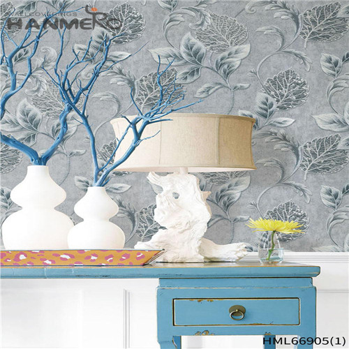 HANMERO PVC Scrubbable 0.53*10M Technology Pastoral Home Wall Flowers commercial wallpaper
