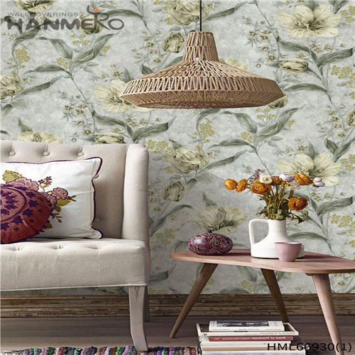 HANMERO PVC Scrubbable Flowers Home Wall Pastoral Technology 0.53*10M wallpapers for walls at home
