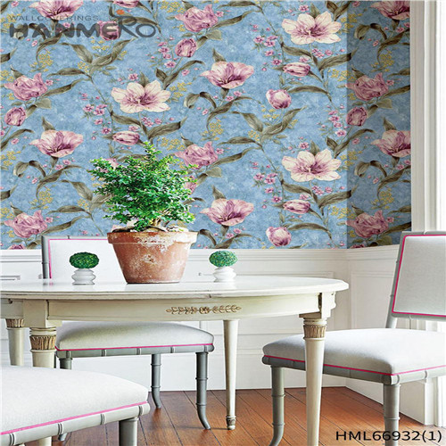 HANMERO Pastoral Scrubbable Flowers Technology PVC Home Wall 0.53*10M wallpaper home interior