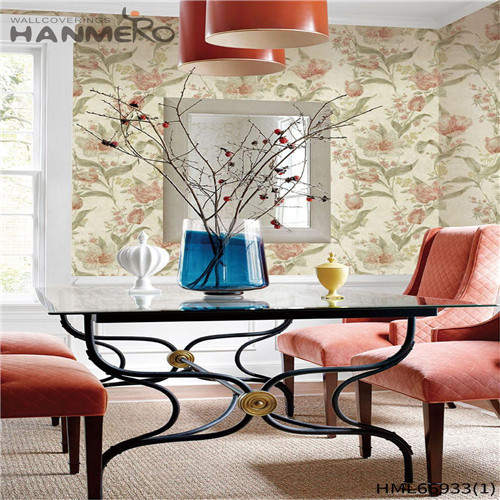 HANMERO PVC Pastoral Flowers Technology Scrubbable Home Wall 0.53*10M house design wallpaper