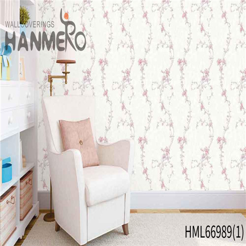 HANMERO PVC Exported wallcoverings Deep Embossed European TV Background 0.53*10M Flowers