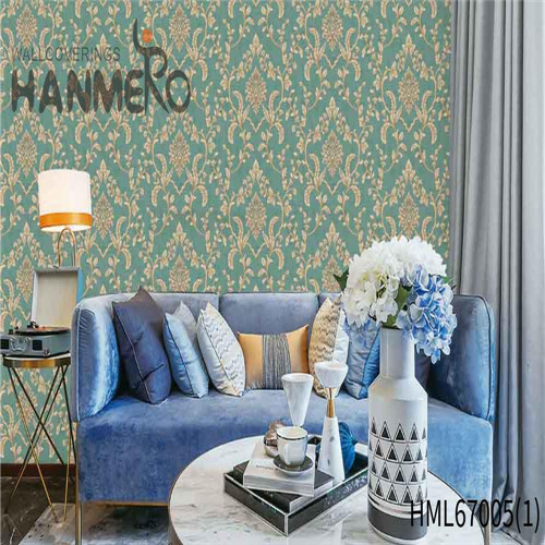 HANMERO PVC Exported 0.53*10M Deep Embossed European TV Background Flowers designer wallcoverings