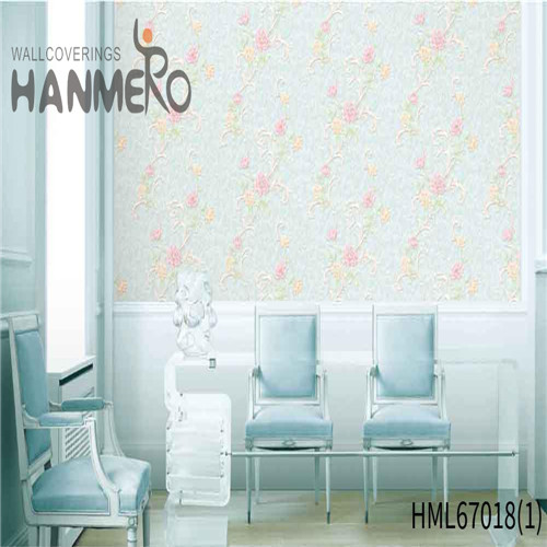 HANMERO PVC Exported TV Background Deep Embossed European Flowers 0.53*10M cheap prepasted wallpaper