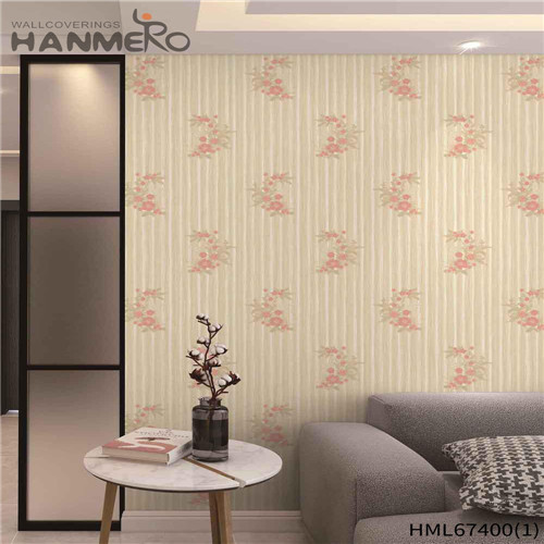 HANMERO PVC New Design Flowers 0.53*10M Pastoral House Deep Embossed wallpaper in wall