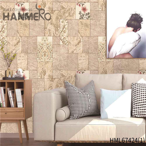 HANMERO PVC New Design Flowers Deep Embossed House Pastoral 0.53*10M wallpaper design room