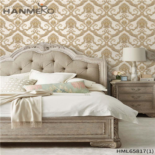 HANMERO PVC 3D wallpaper of house Bronzing Pastoral Lounge rooms 0.53*10M Flowers