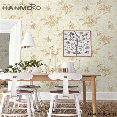 HANMERO PVC 0.53*10M Flowers Bronzing Pastoral Lounge rooms 3D wallpaper decoration for bedroom