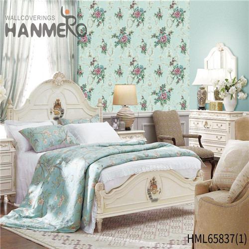 HANMERO PVC 3D 0.53*10M Bronzing Pastoral Lounge rooms Flowers shop for wallpaper online