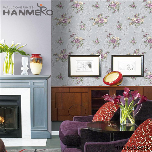 HANMERO PVC 3D Flowers 0.53*10M Pastoral Lounge rooms Bronzing local wallpaper shops