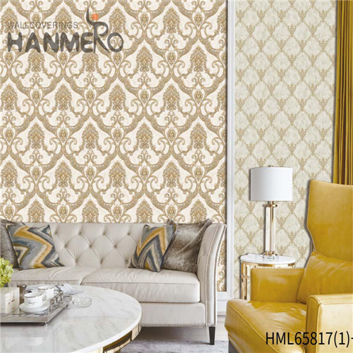 HANMERO PVC Lounge rooms Flowers Bronzing Pastoral 3D 0.53*10M popular wallpapers for home