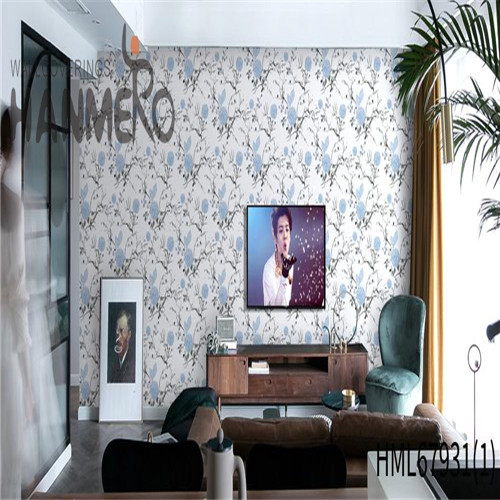 HANMERO Non-woven Luxury Flowers Technology Pastoral Living Room 0.53M purple wallpaper