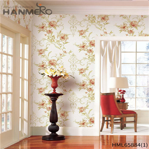 HANMERO PVC Specialized wallpaper in home Deep Embossed Pastoral Home 0.53*10M Flowers