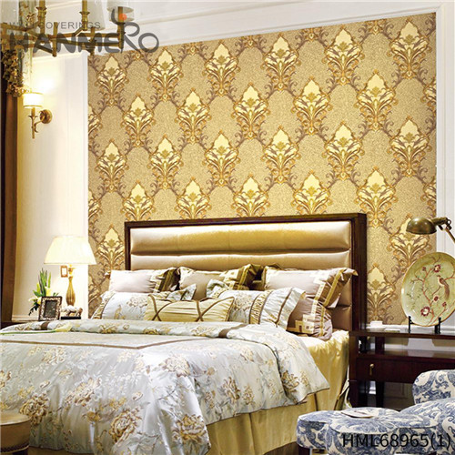 HANMERO PVC home wallpaper websites Flowers Deep Embossed Pastoral TV Background 1.06*15.6M Hot Selling