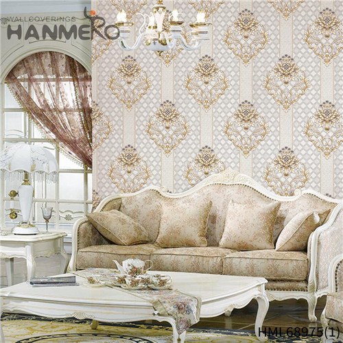 HANMERO PVC Hot Selling Flowers Deep Embossed Pastoral TV Background wallpaper for room decoration 1.06*15.6M