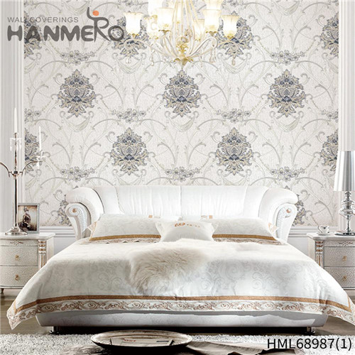 HANMERO PVC 1.06*15.6M Flowers Deep Embossed Pastoral TV Background Hot Selling wallpaper for shop