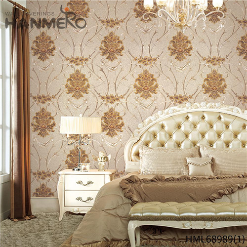 HANMERO PVC Hot Selling Flowers 1.06*15.6M Pastoral TV Background Deep Embossed black modern wallpaper