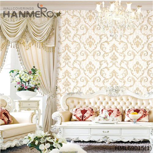 HANMERO PVC 1.06*15.6M Flowers Deep Embossed European House Wholesale wallpapers for home price