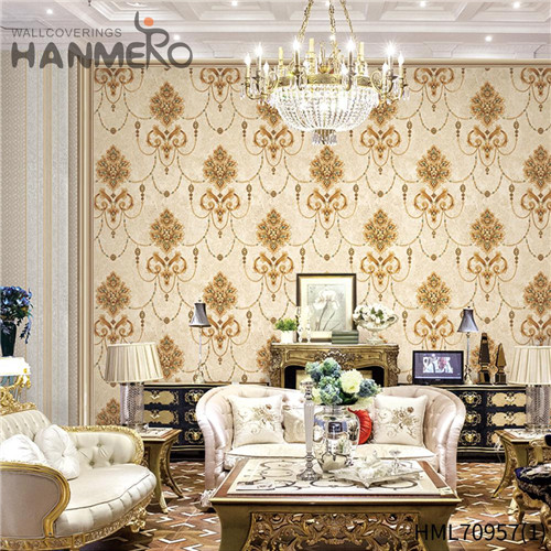 HANMERO PVC 1.06*15.6M Flowers Deep Embossed European Sofa background Decor bedroom design wallpaper