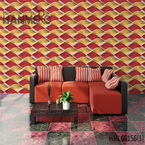 HANMERO PVC Standard home decor wallpaper designs Flocking Classic Restaurants 0.53M Geometric