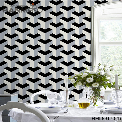 HANMERO 0.53M Standard Geometric Flocking Classic Restaurants PVC retro wallpaper